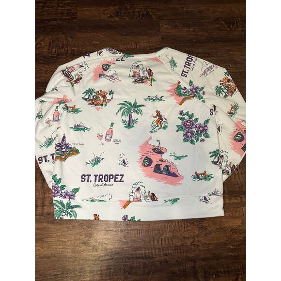 Lou & Grey St. Tropez Cozy Cotton Oversized Sweatshirt Women's medium - Picture 3 of 3